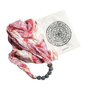 Mandala scarf with Lava beads for essential oils